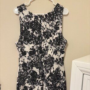 SLNY Sleeveless Black and White Dress